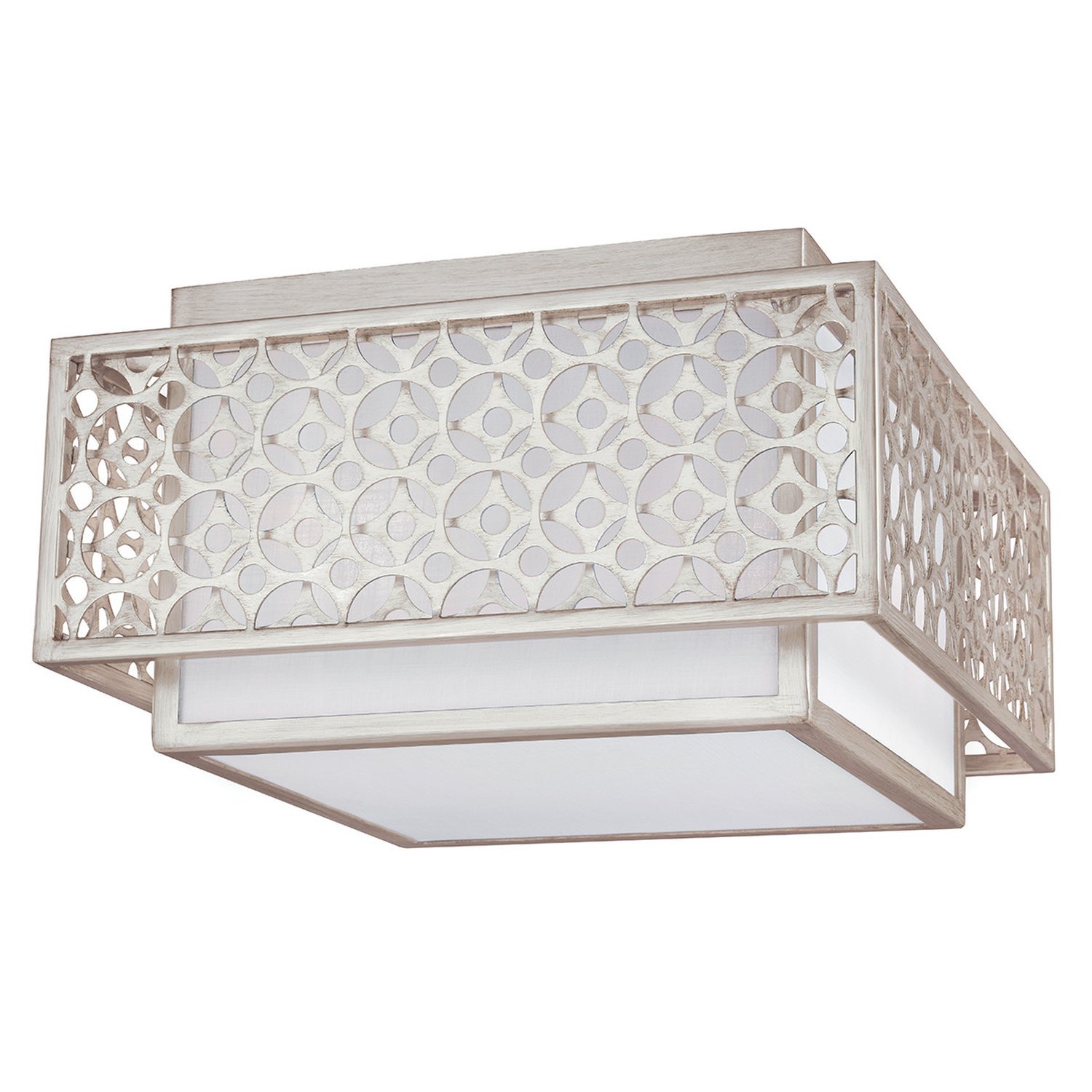 Elstead Kenney Flush Ceiling Light - Silver