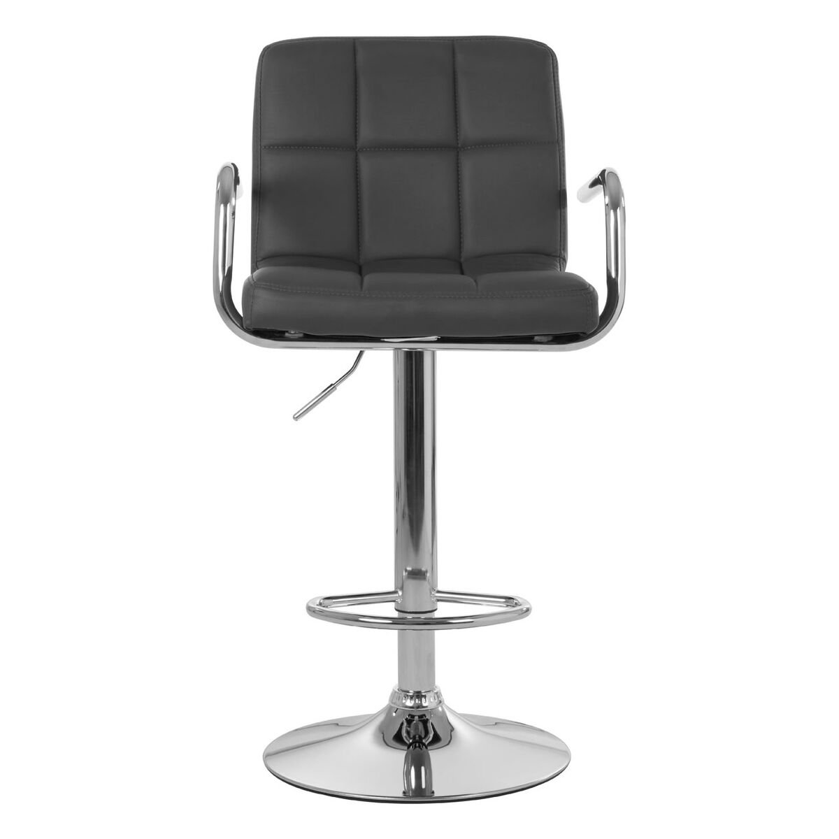 Orsina Starz Leather Effect Bar Chair – Grey & Chrome