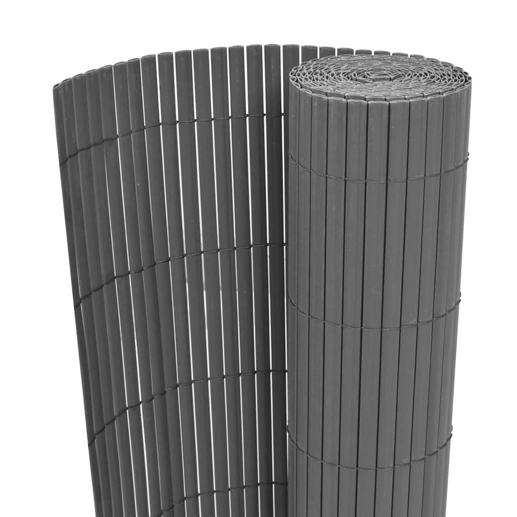 Walplus PVC Double-Sided Garden Fence - Grey - 90 x 300 cm
