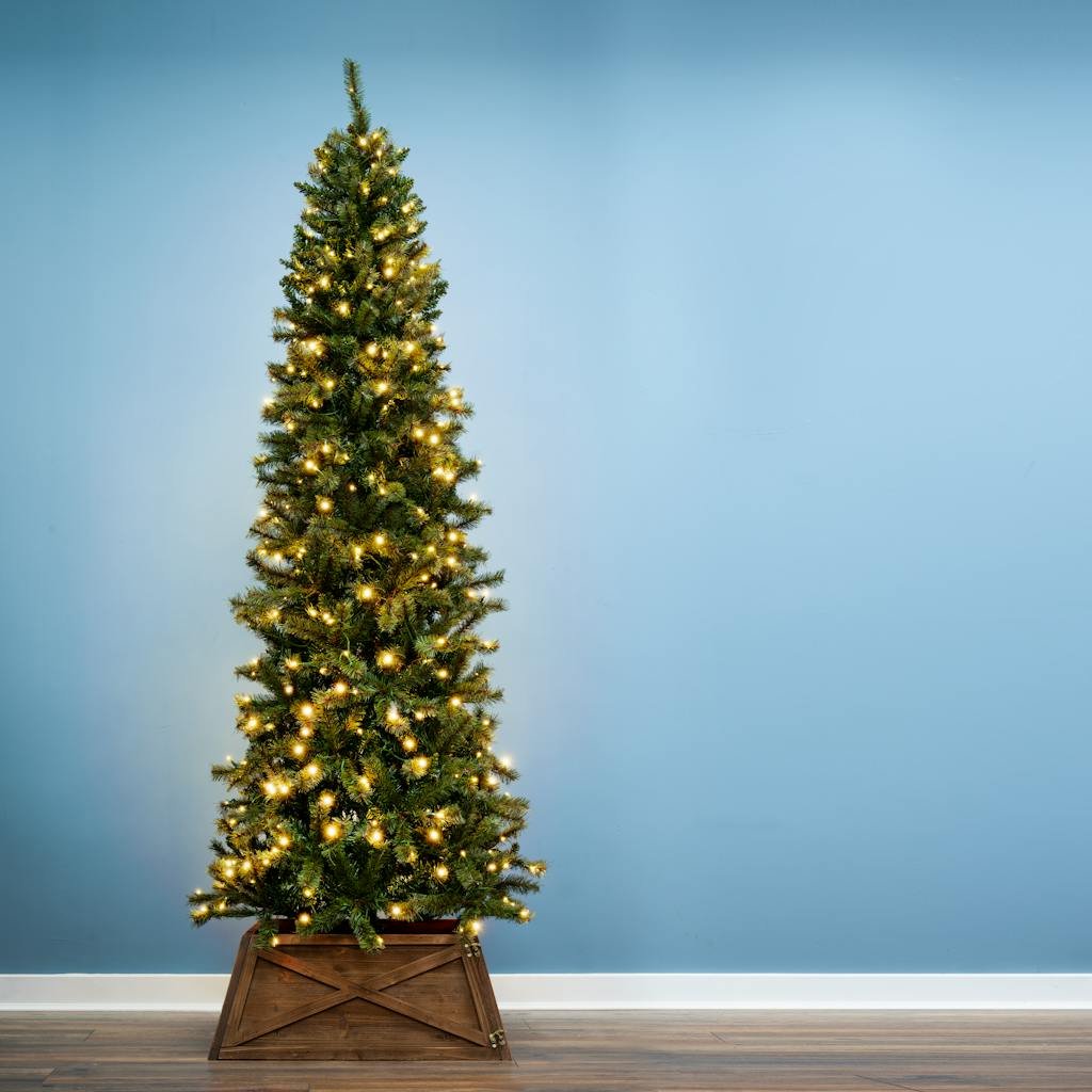 Christmas Tree World 6ft Pre-Lit Slim Wildhorn Pine - Warm White Lights