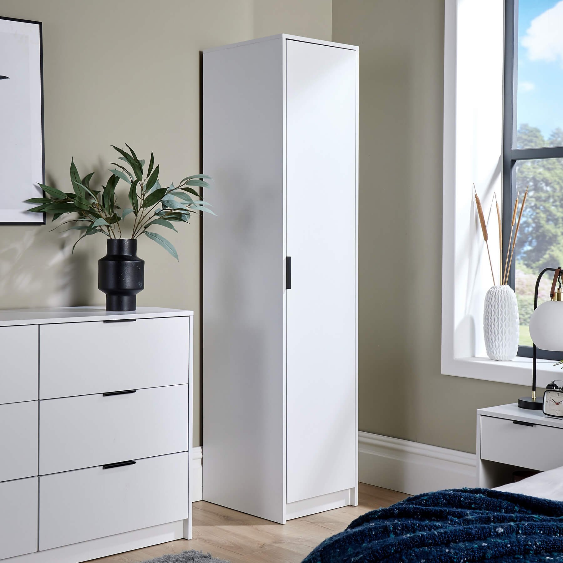 Home Source Phoenix 1 Door Wardrobe - White