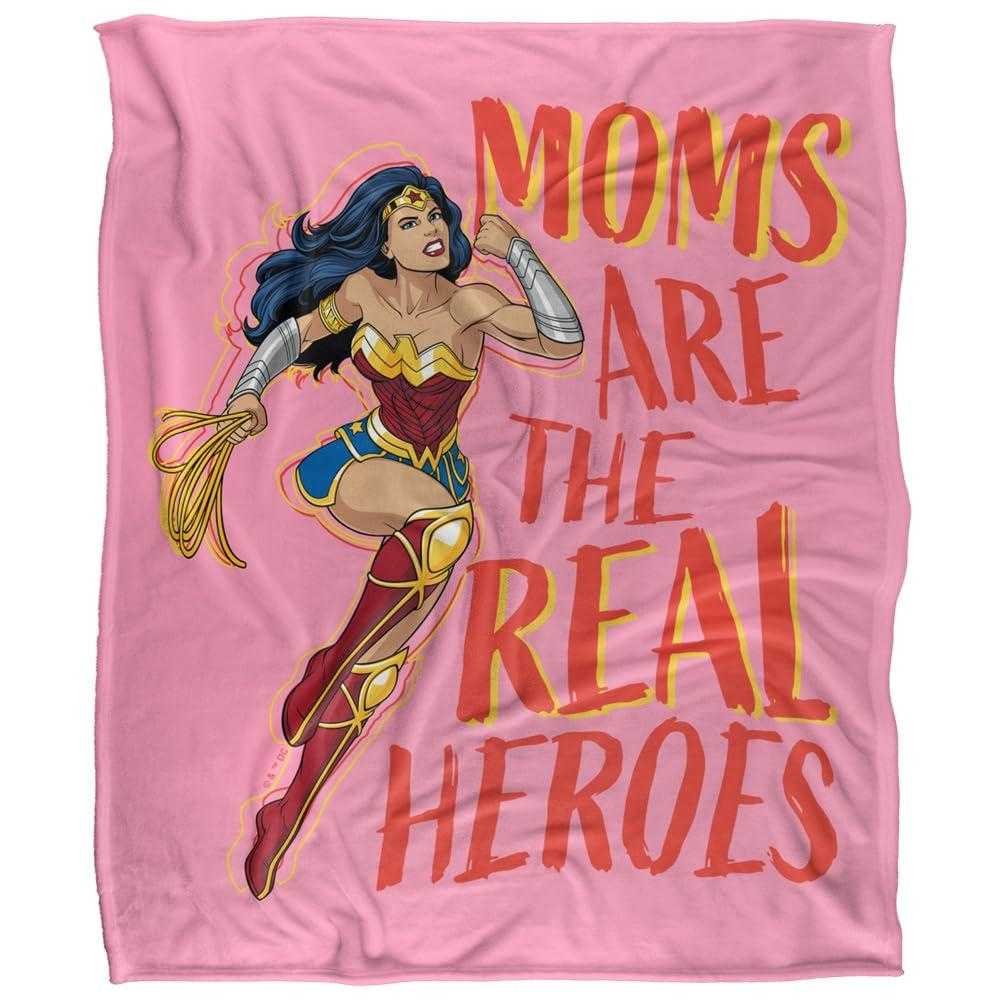 Wonder Woman Moms Are The Real Superheroes Mothers Day Blanket - 152cm x 127cm