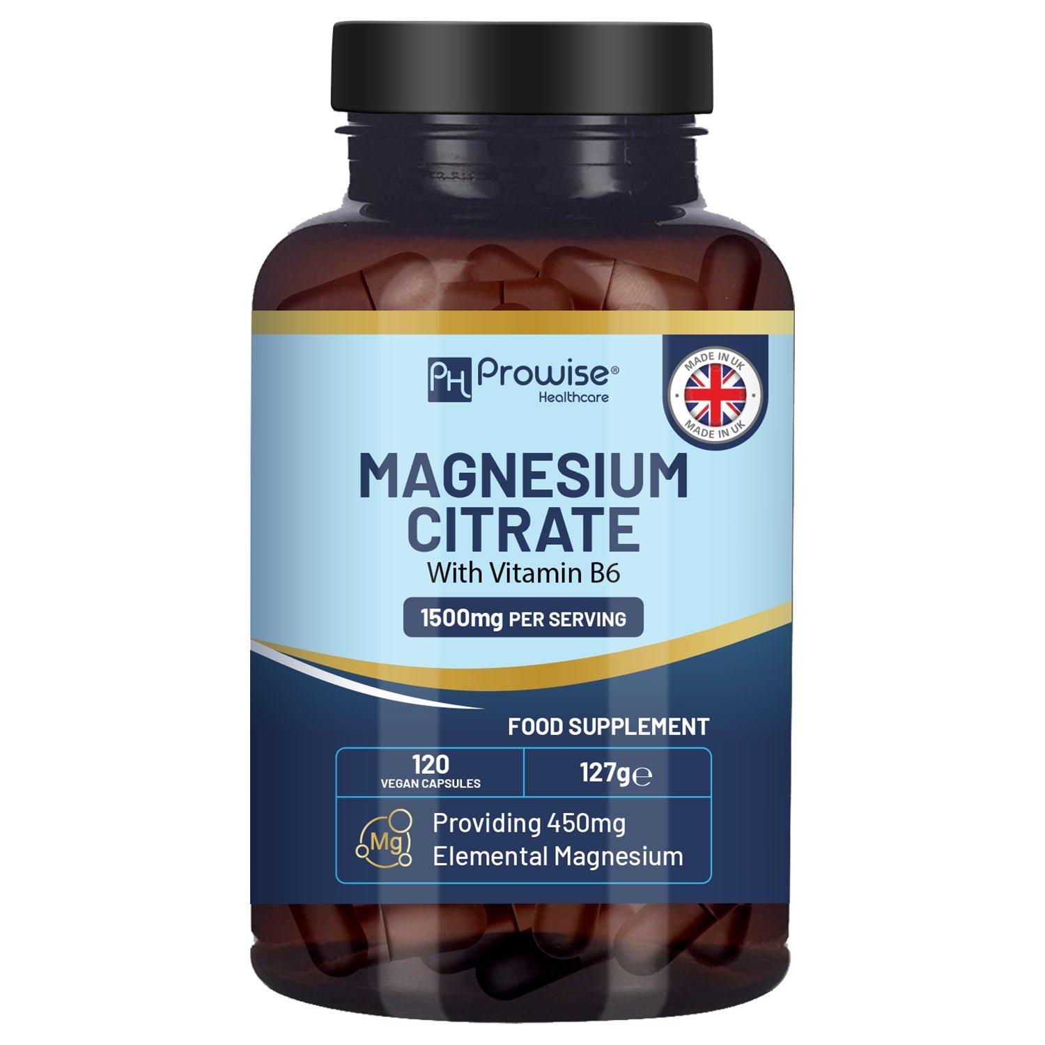 Prowise Vegan 1500mg Magnesium Citrate with Vitamin B6 - 120 Tablets
