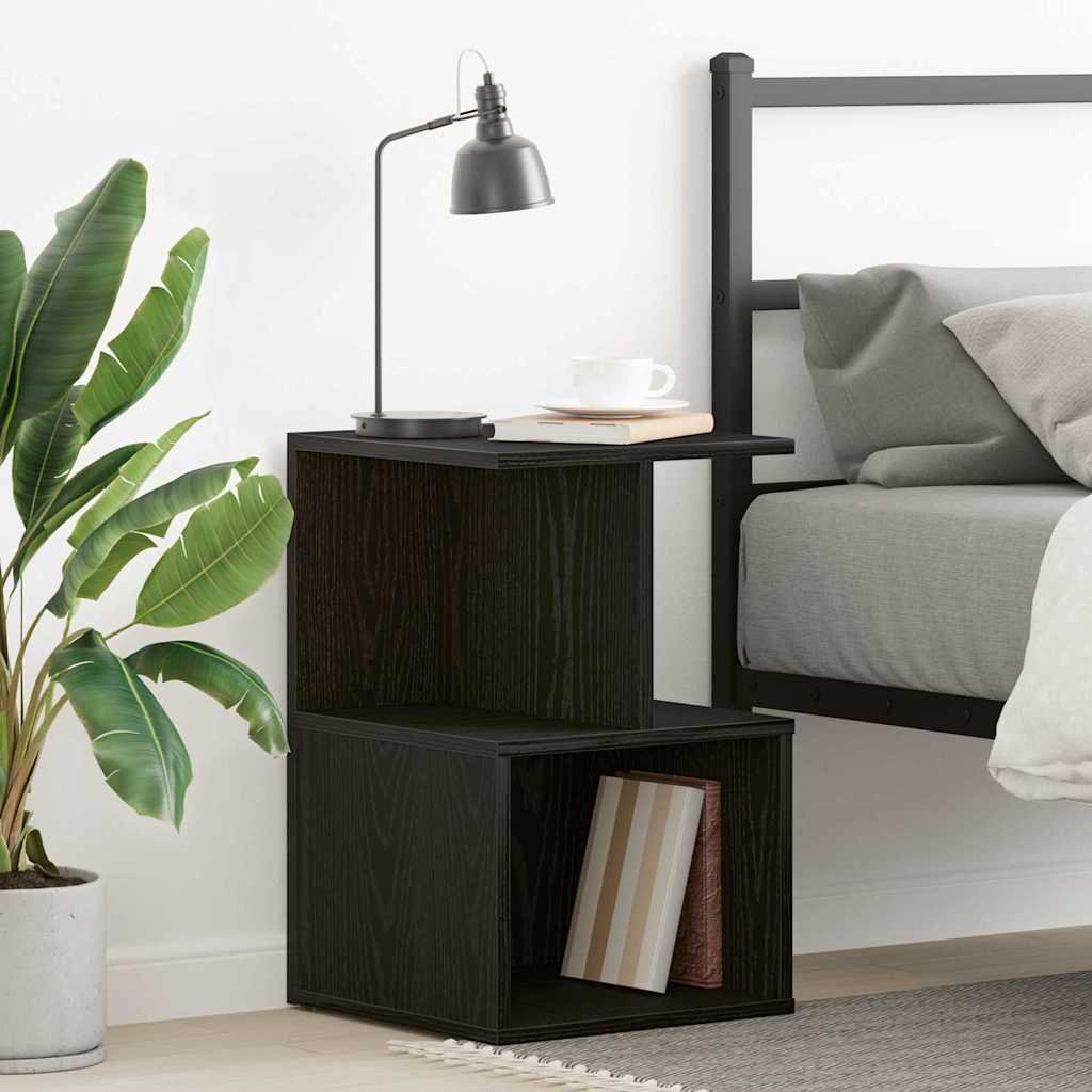 Walplus Engineered Wood Bedside Cabinet - Dark Oak - 35 x 35 x 55 cm