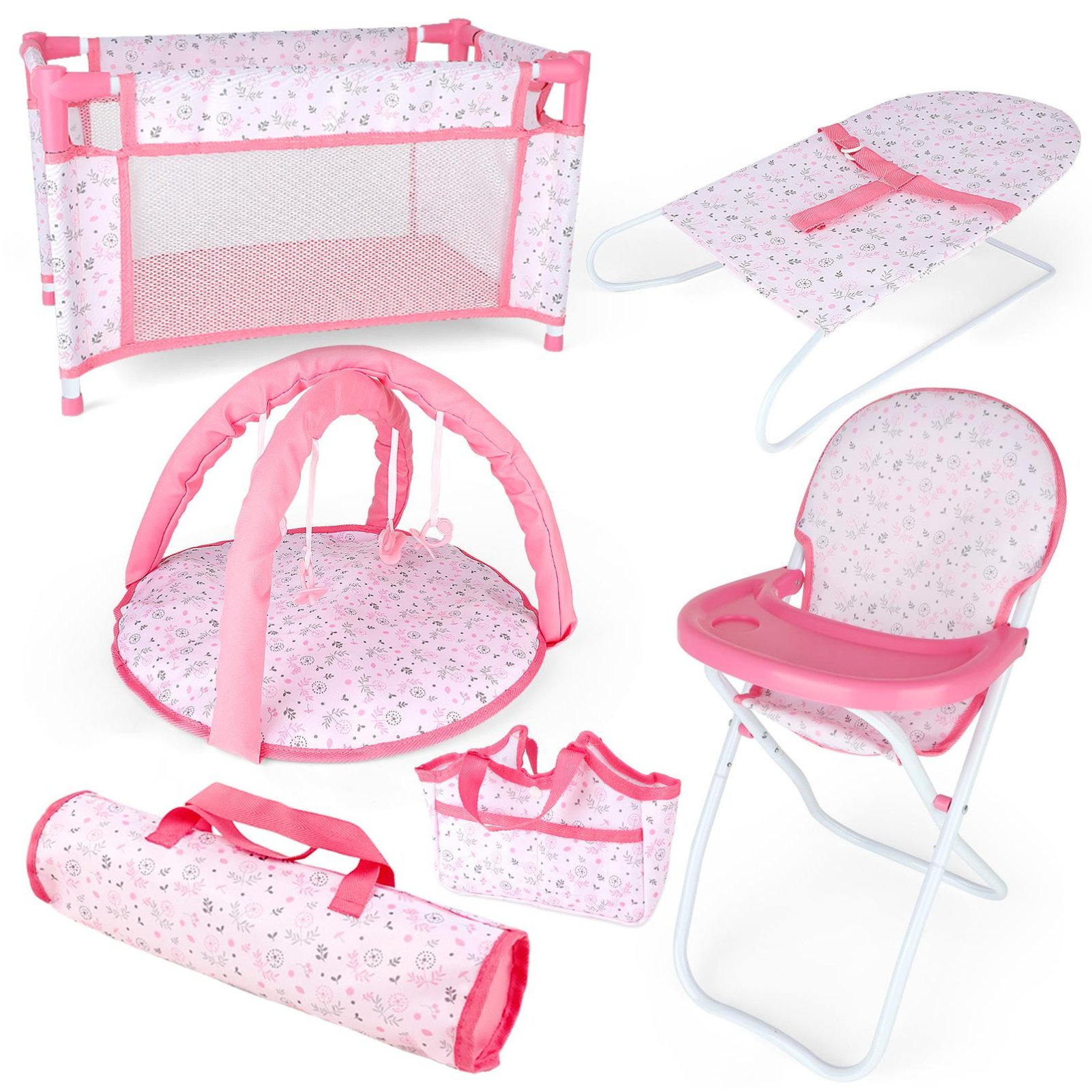 deAO 4-in-1 Baby Doll Play Set - Pink