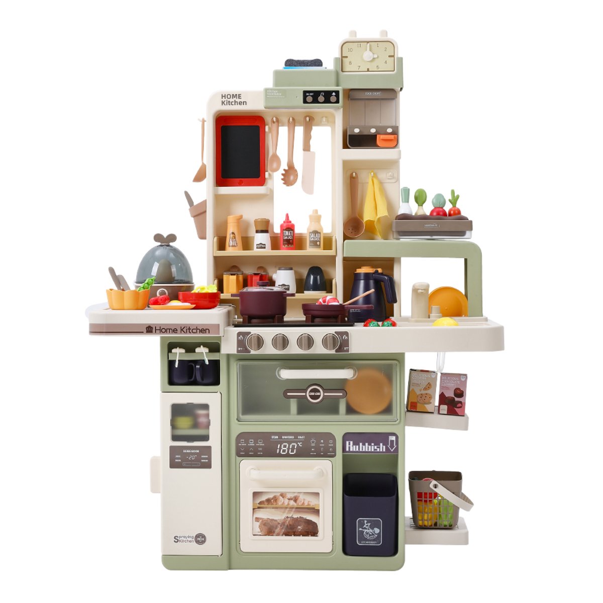 Living and Home Green Pretend Play Kitchen Set - Age 3+