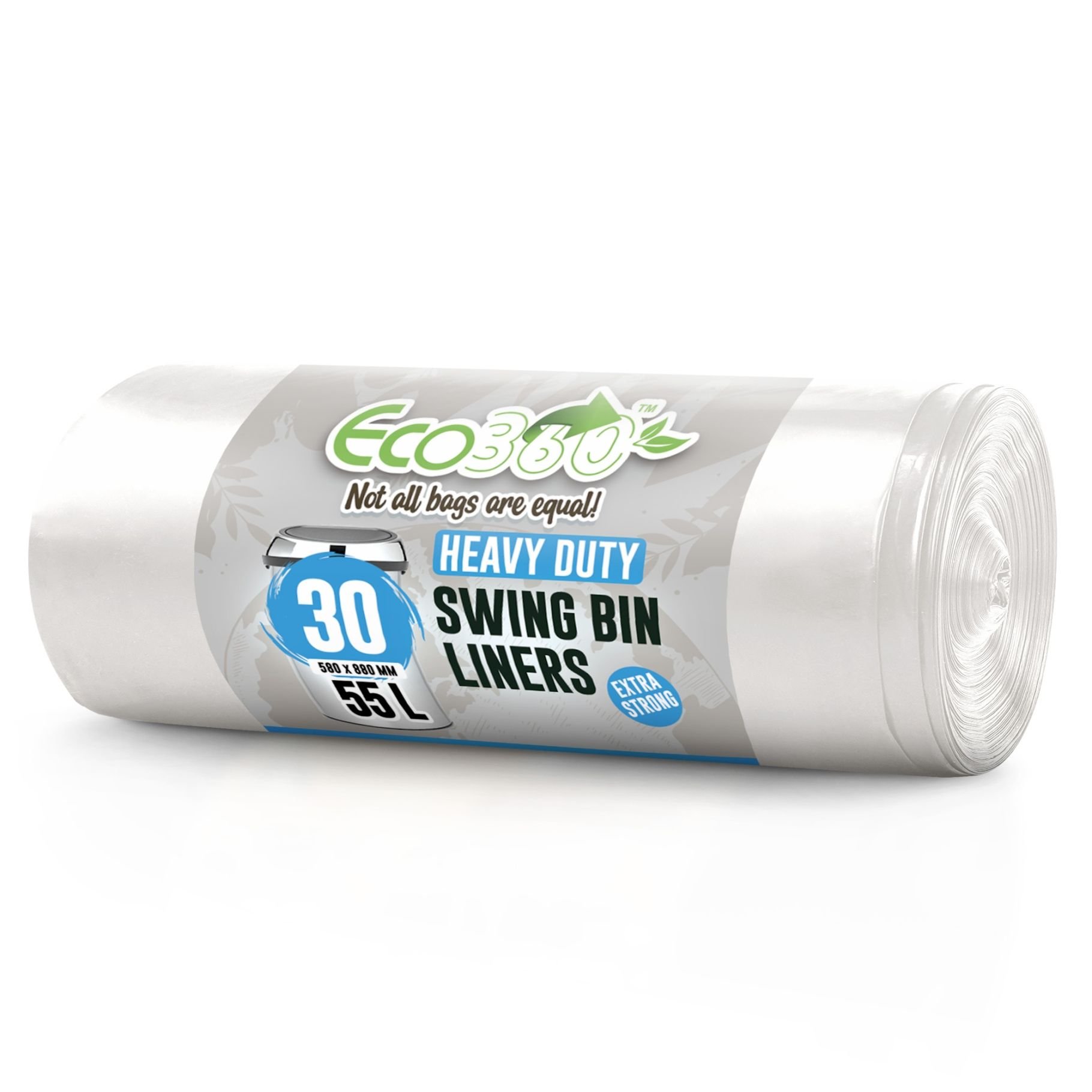 EcoBag White 55L Heavy Duty Swing Bin Liners - Pack of 30