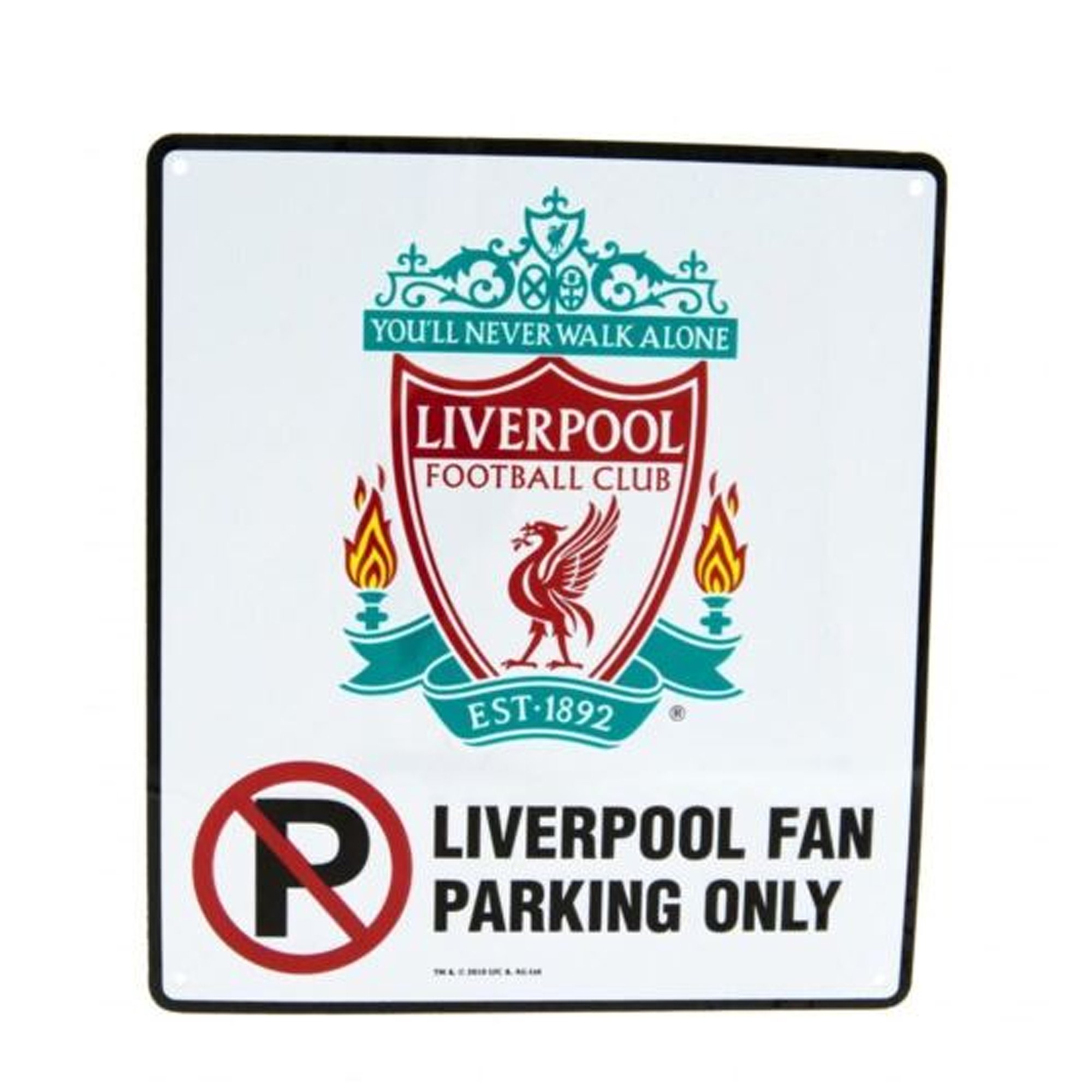 Liverpool FC No Parking Sign - White