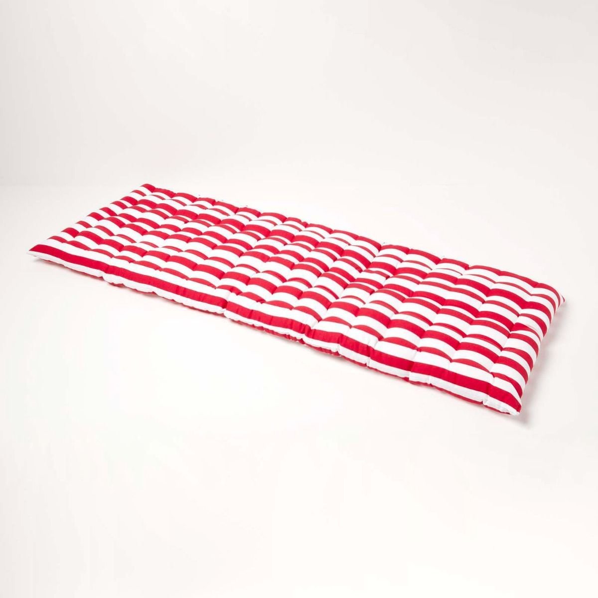 Homescapes 3 Seater Red Stripe Bench Cushion