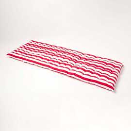 Homescapes 3 Seater Red Stripe Bench Cushion