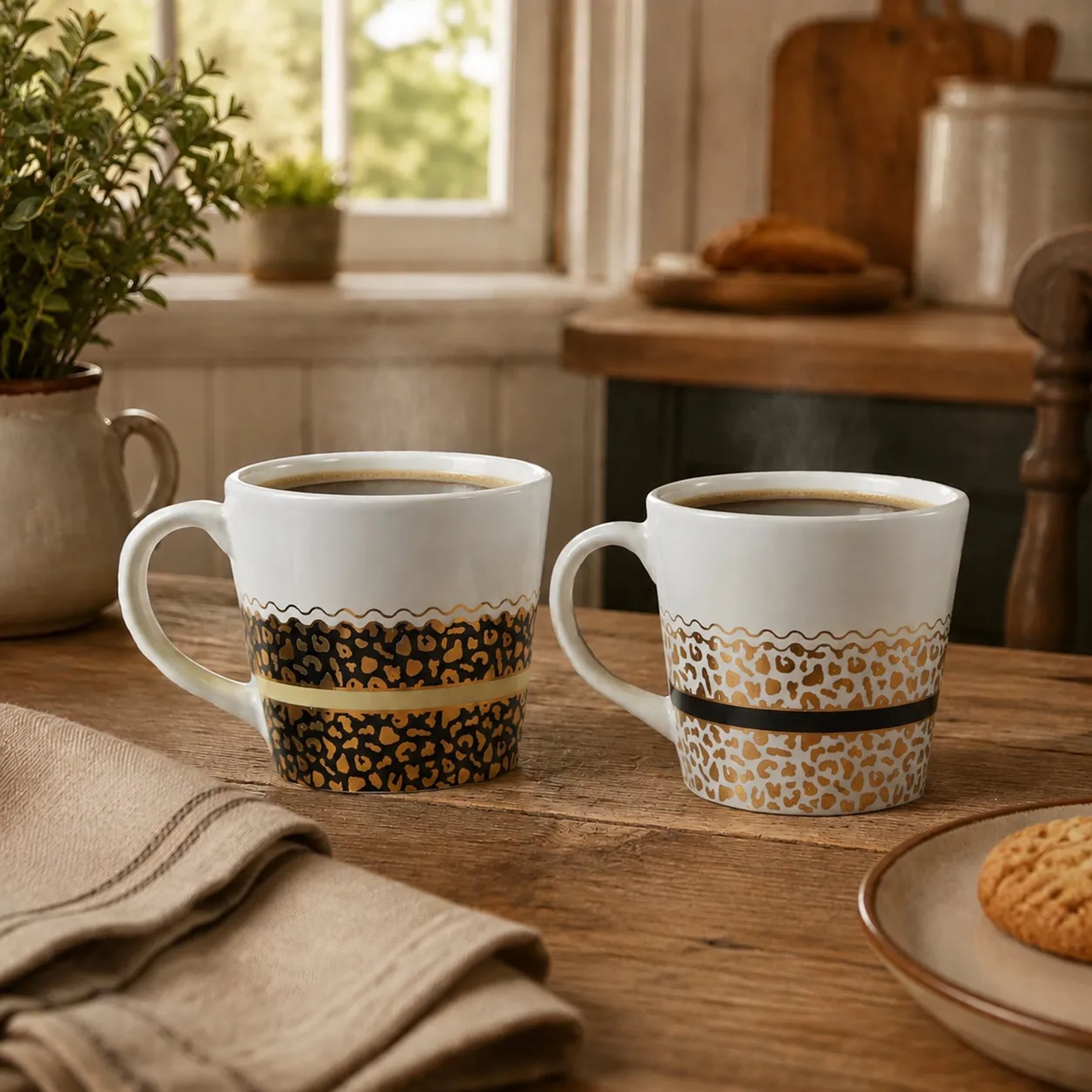 Orsina London Leopard Print Mug Set of 2 – Assorted