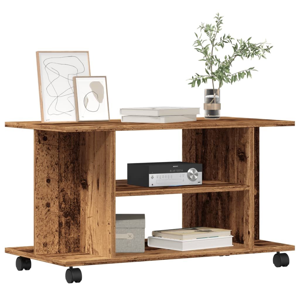 Walplus Engineered Wood TV Cabinet - Dark Wood - 80 x 40 x 45 cm