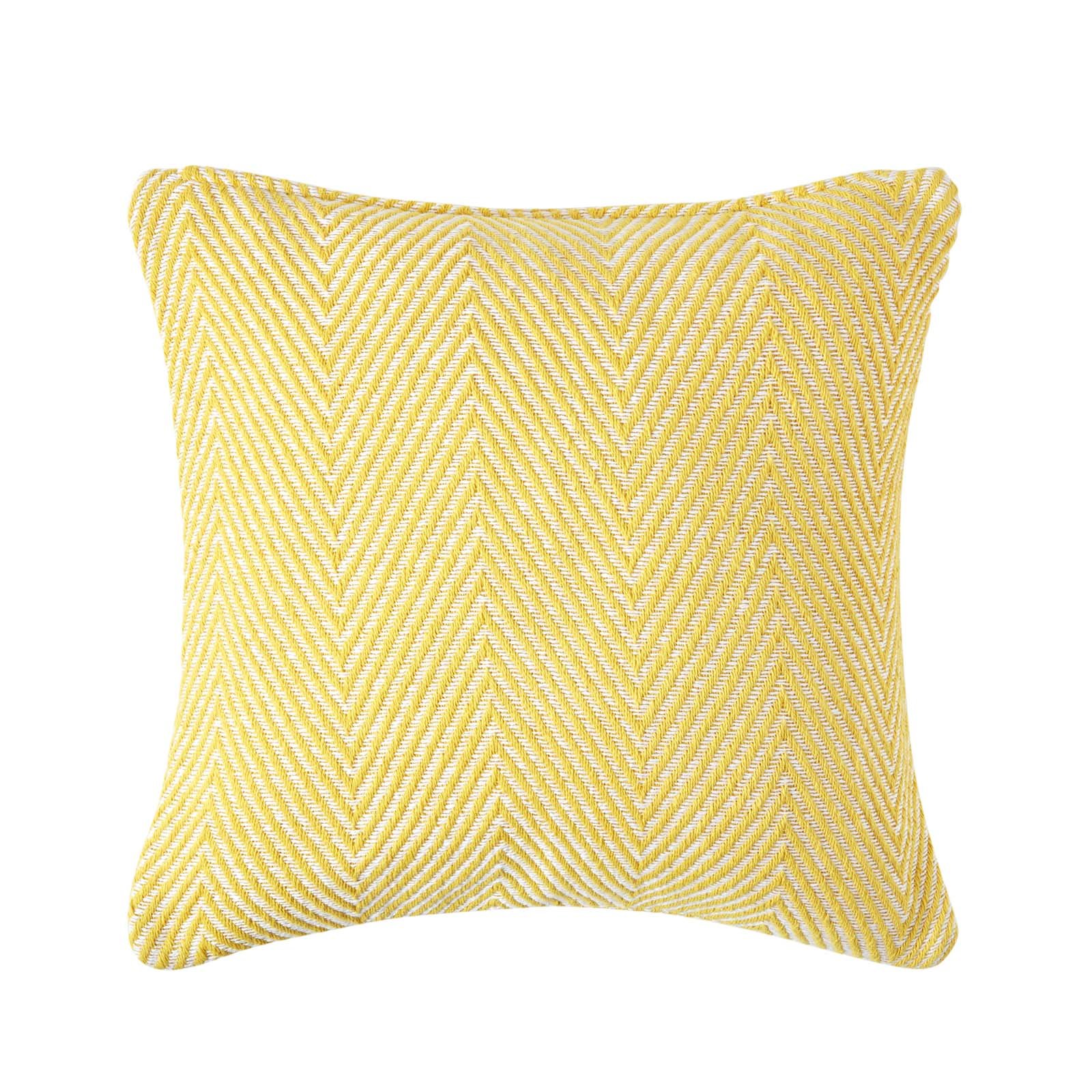 Homescapes Yellow Halden Cotton Chevron Cushion Cover - 60 x 60 cm