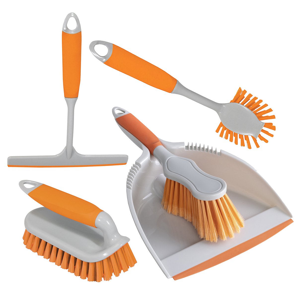 Charles Bentley 'Brights' Kitchen Bundle Dustpan & Brush Washing Up - Orange