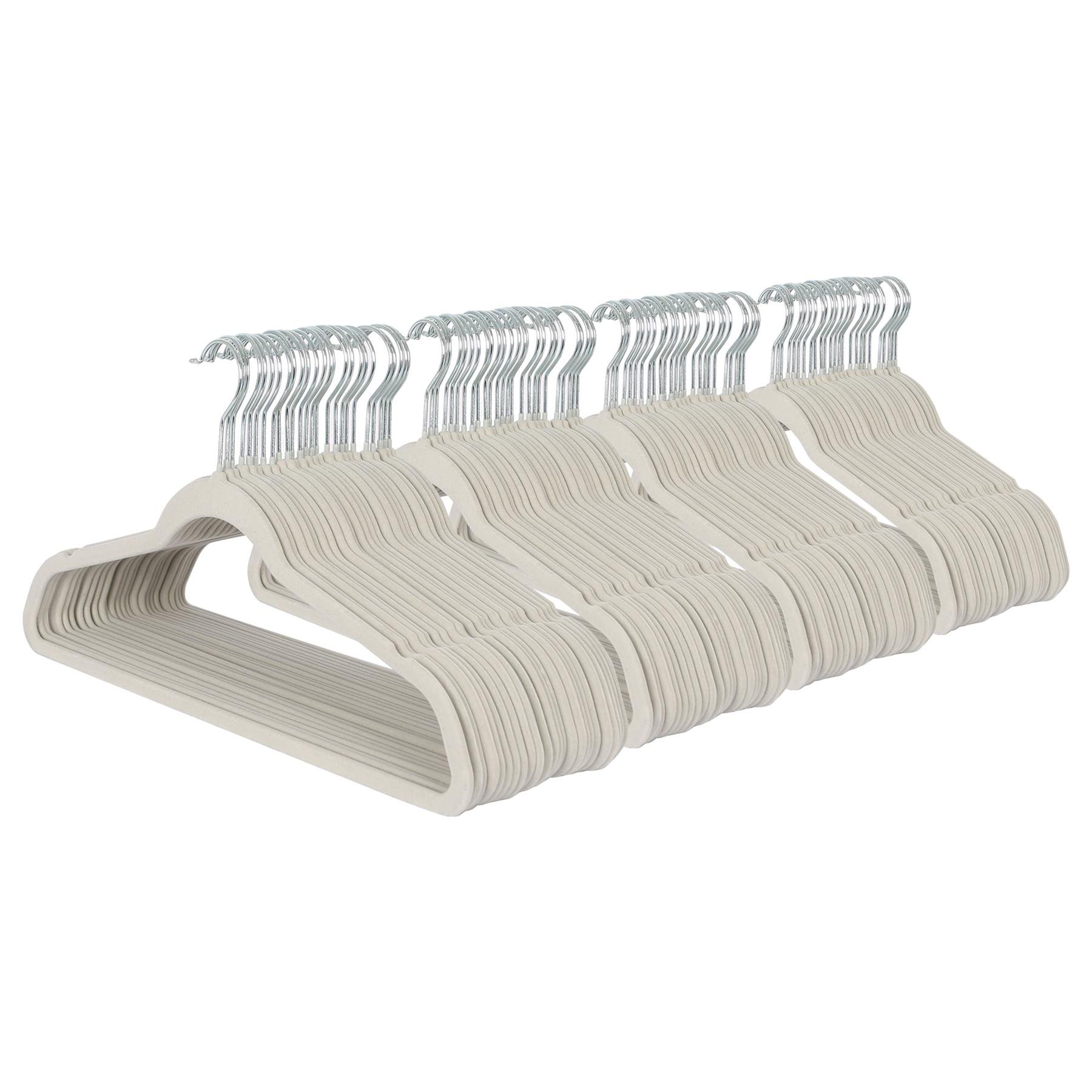 Harbour Housewares Non-Slip Velvet Hangers - 45cm - Grey - Pack of 100