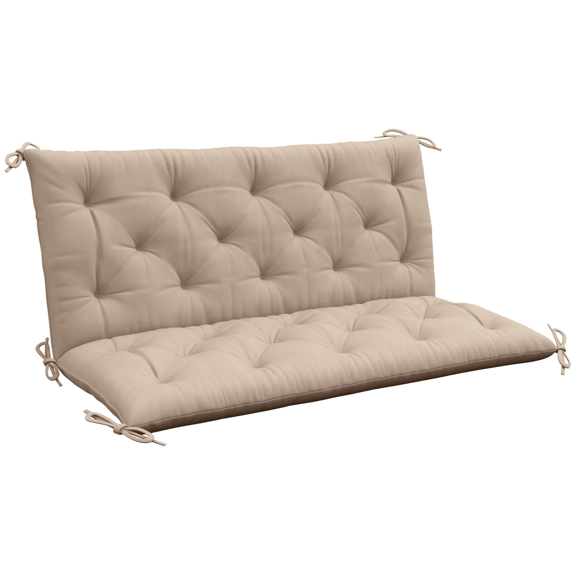 Outsunny Fire Retardant Polyester Bench Cushion - Khaki