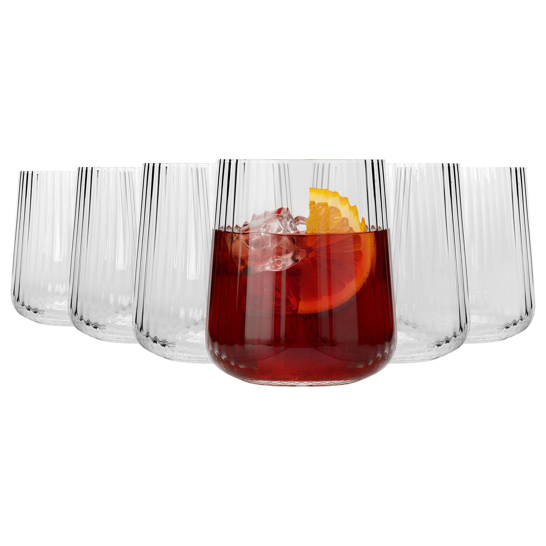 Argon Tableware Chelsea Optic Crystal Tumbler Glasses - 500ml - Pack of 6