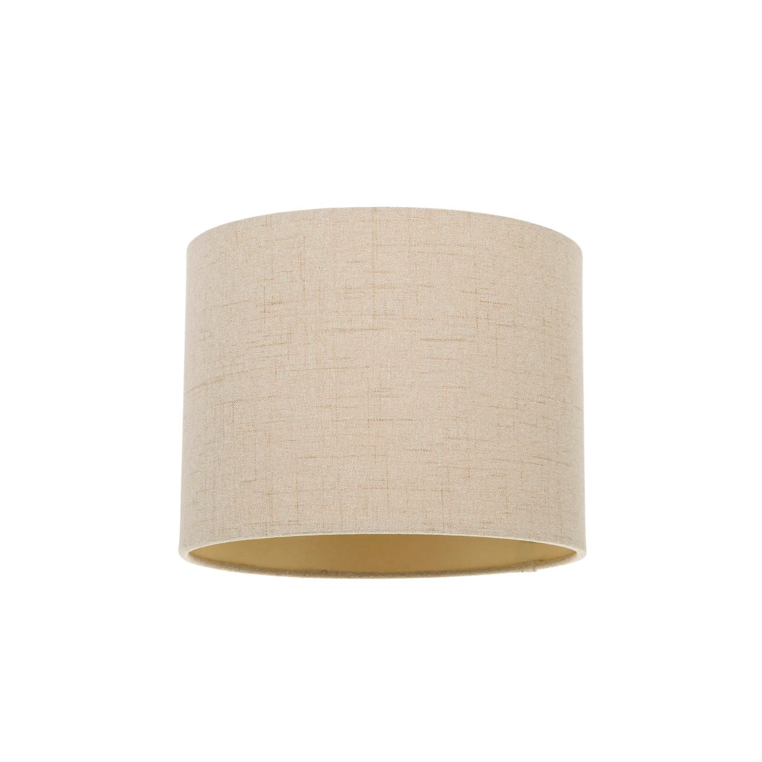 Happy Homewares Taupe Linen Fabric Small Drum with Matching Lampshade - 20cm