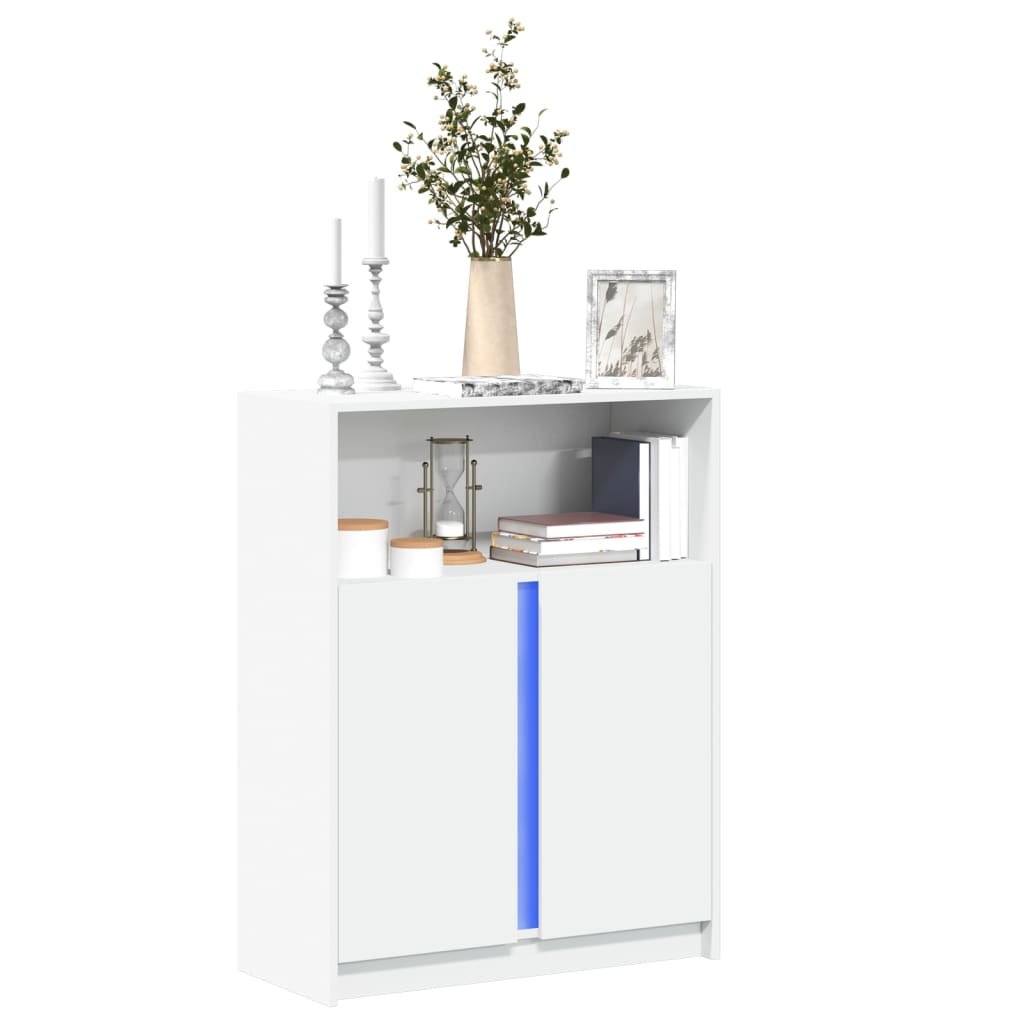 Walplus Sideboard with LED Engineered Wood - White - 77 x 34 x 100 cm