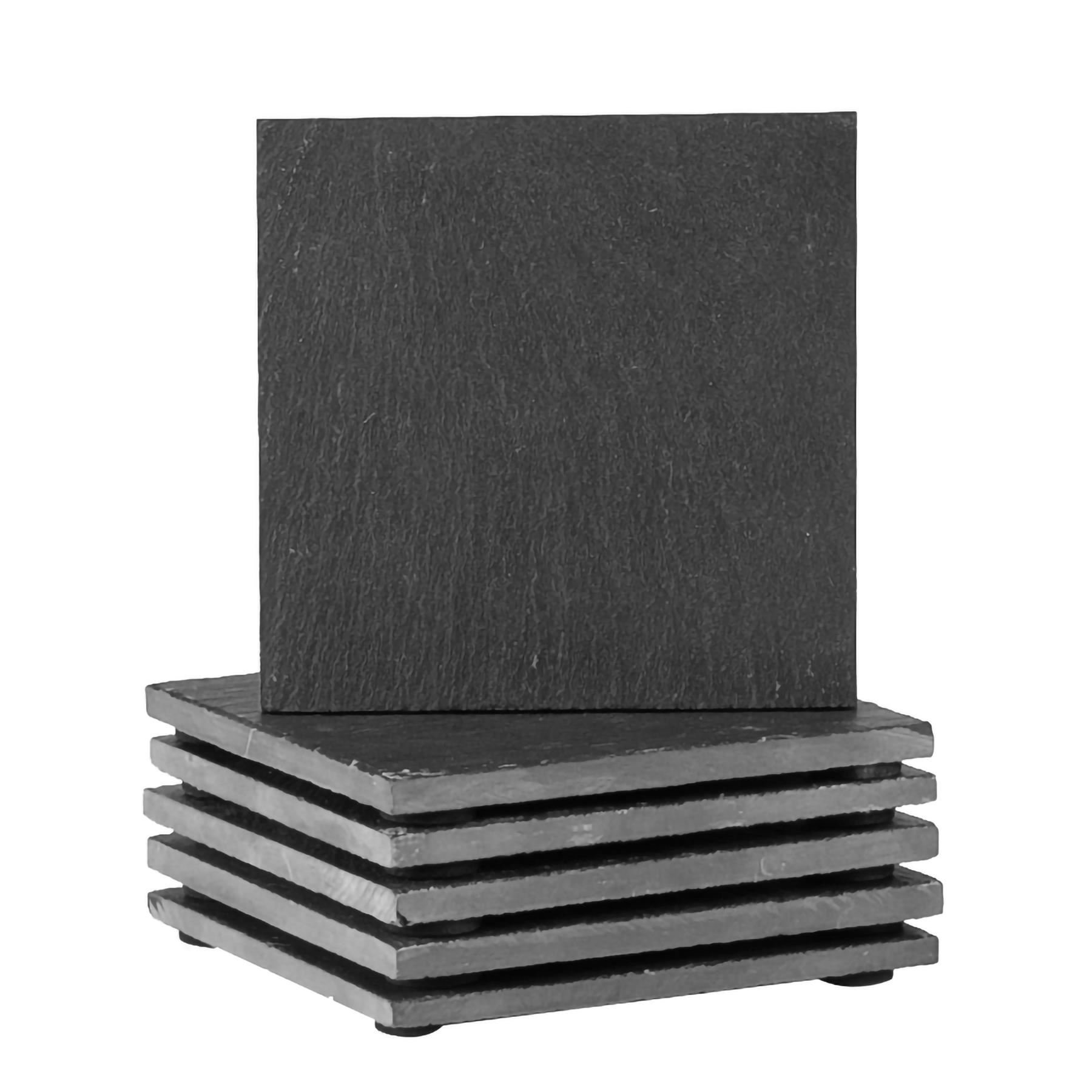 Argon Tableware Linea Square Slate Coasters - Pack of 6