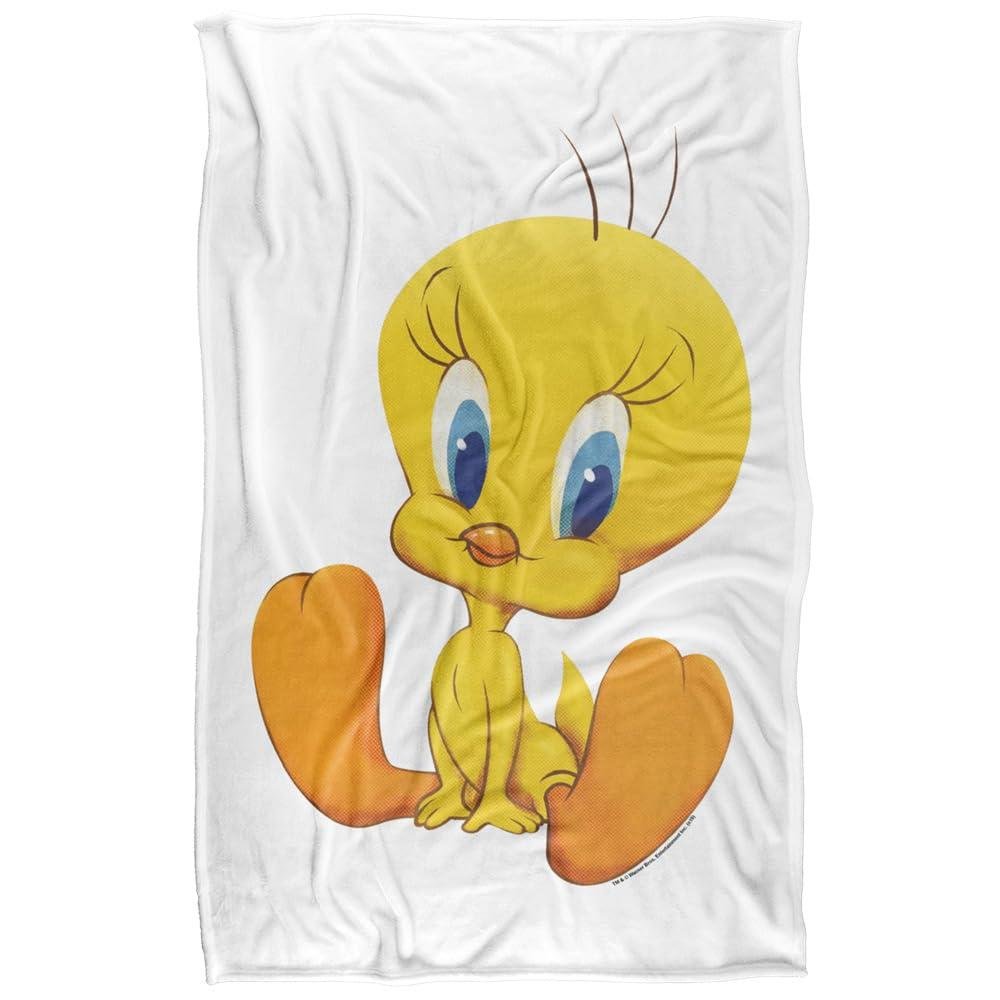 Looney Tunes Tweety Cute Soft Touch White Blanket - 147cm x 91cm
