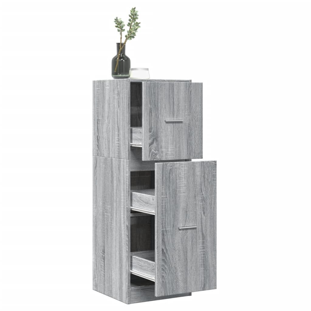 Walplus Engineered Wood Cabinet - Grey and Oak - 40 x 41 x 118 cm