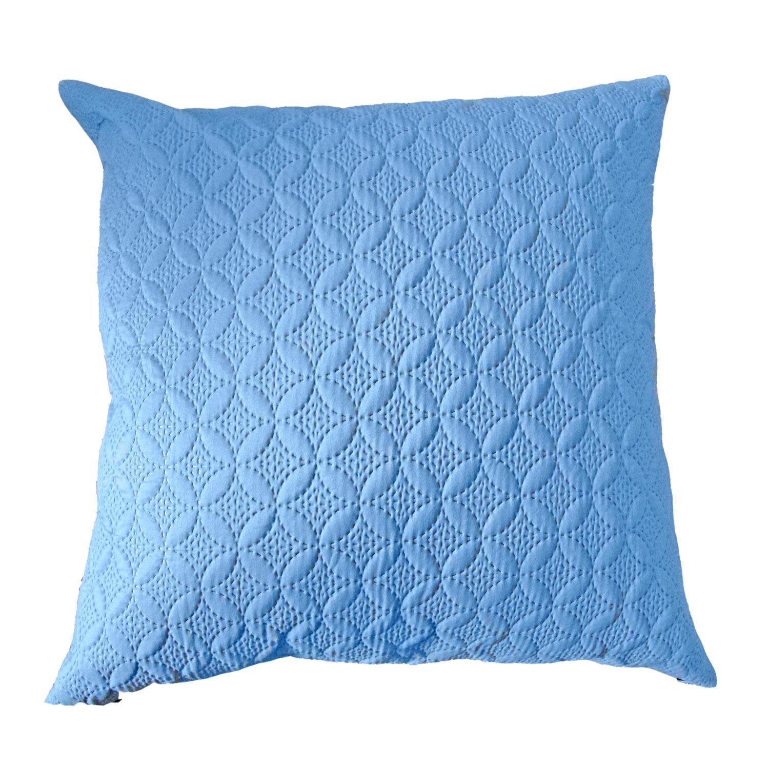 Homescapes Blue Ultrasonic Quilted Embossed Cushion Cover - 80 x 80 cm