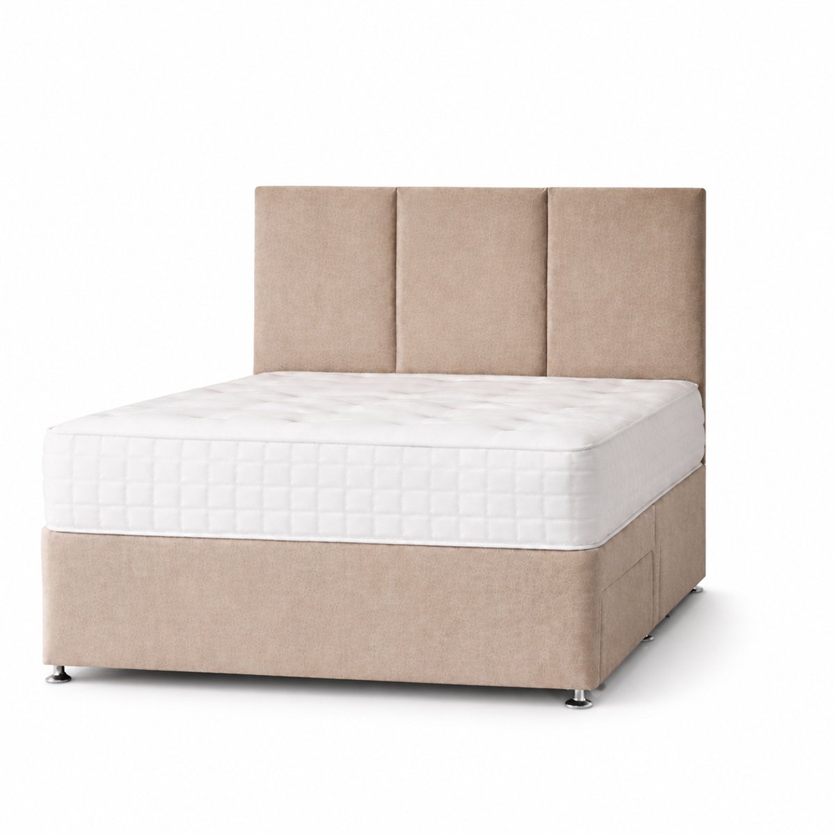 Comfy Deluxe 3ft Single Plush Velvet Divan Bed Set -  Coffee