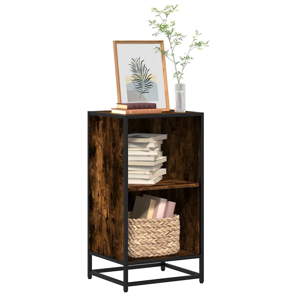 Walplus Engineered Wood Book Cabinet - Dark Oak - 40 x 35 x 76 cm