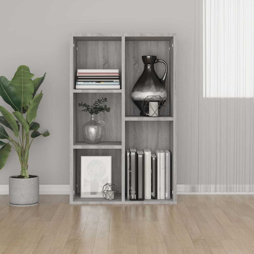 Walplus Engineered Wood Book Cabinet - Grey and Oak - 50 x 25 x 80 cm