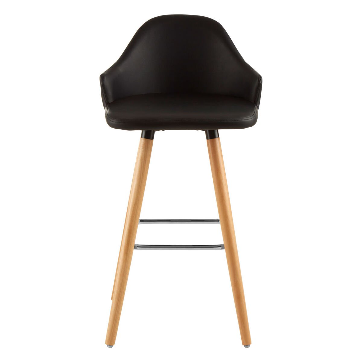 Orsina Stockholm Faux Leather Bar Stool – Black and Natural