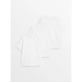 White Crew Neck School T-Shirt 3 Pack