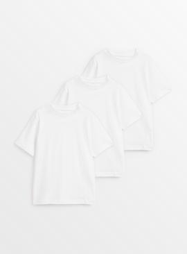 White Crew Neck School T-Shirt 3 Pack 