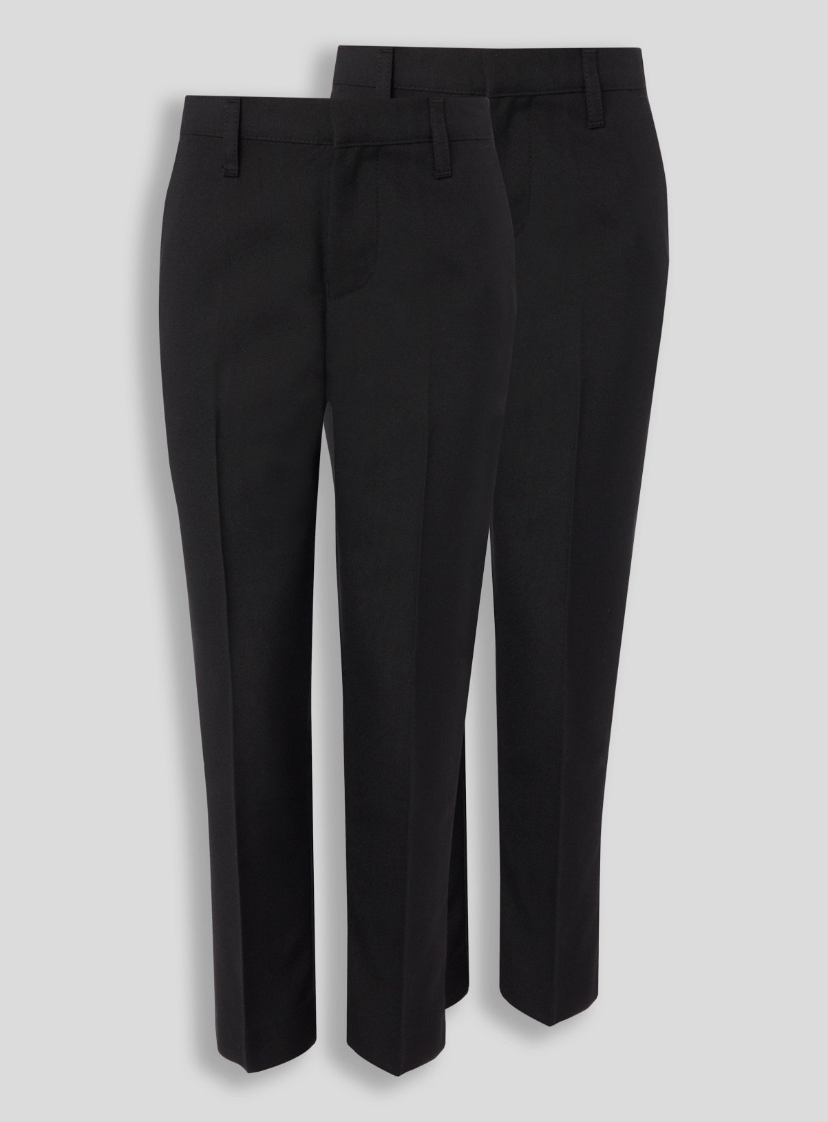 Black Woven Plus Fit Trousers 2 Pack 