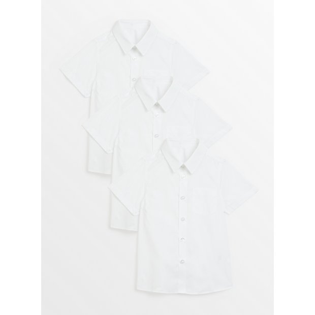 White school shirts deals short sleeve