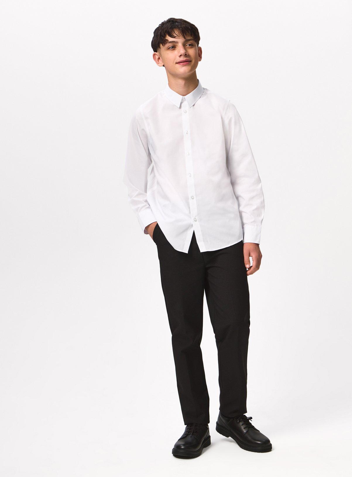 3 Pack White Long Sleeve School Shirts 14 years