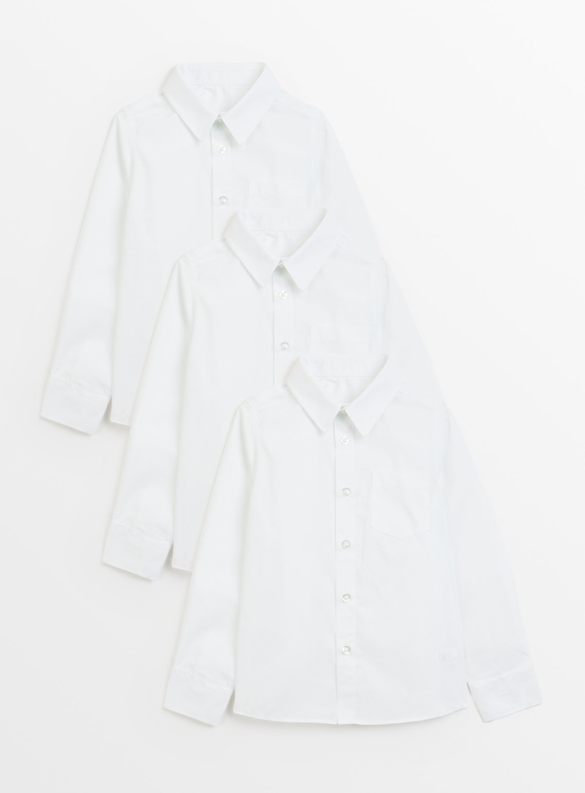 White Unisex Ecolite Stain Resistant School Shirts 3 Pack 12 years