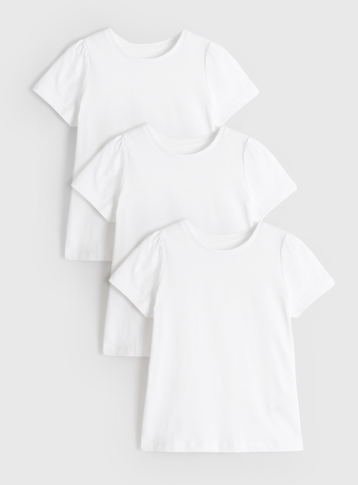 3 Pack White Crew Neck T-Shirts