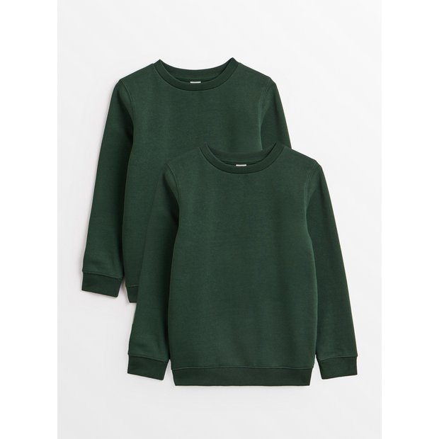 Buy Green Crew Neck Sweatshirt 2 Pack 9 years School jumpers Argos