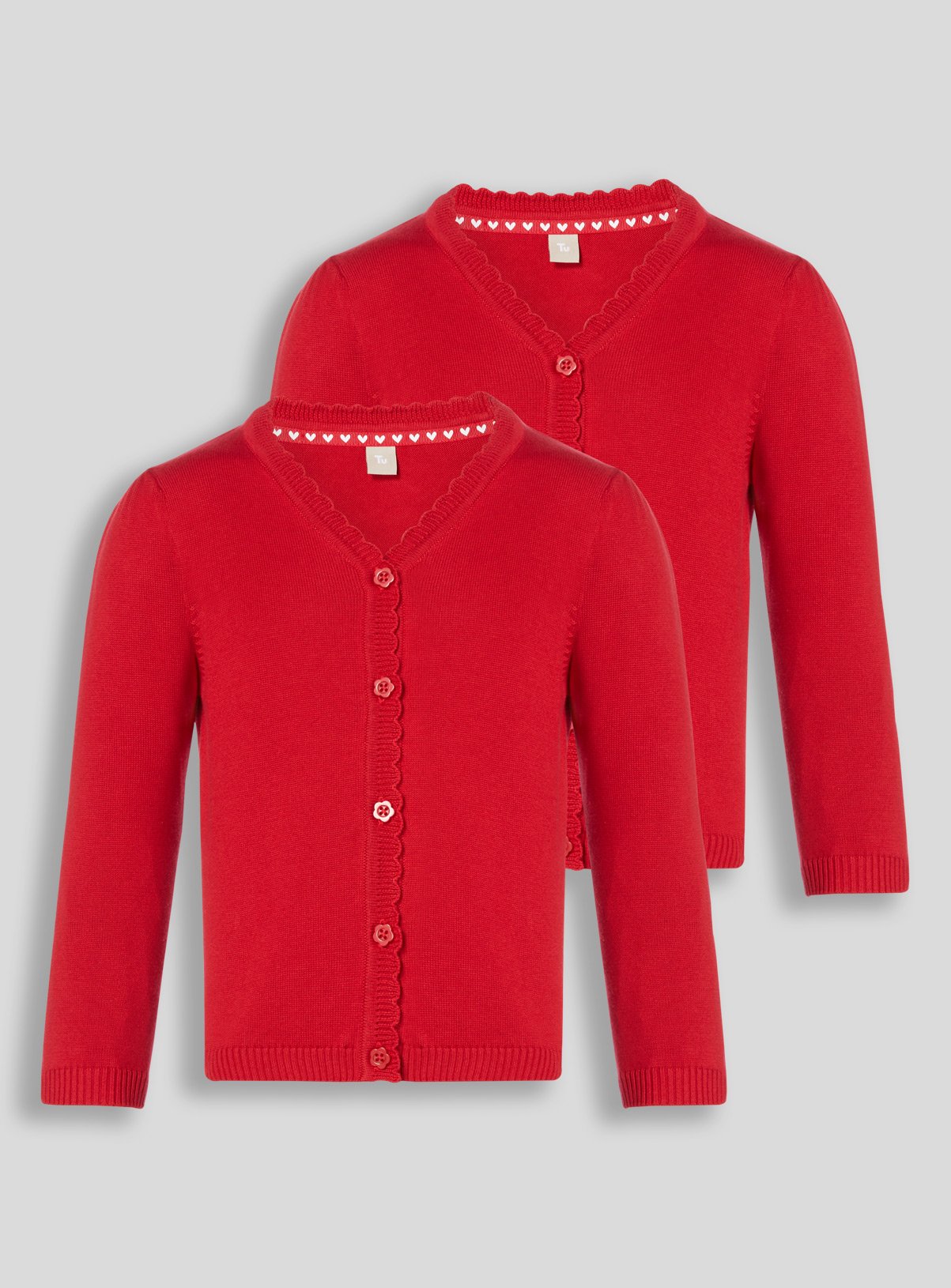 red school cardigan with pockets