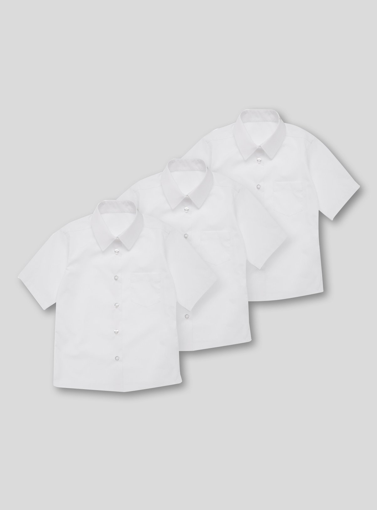 3 Pack White Short Sleeve Shirts 