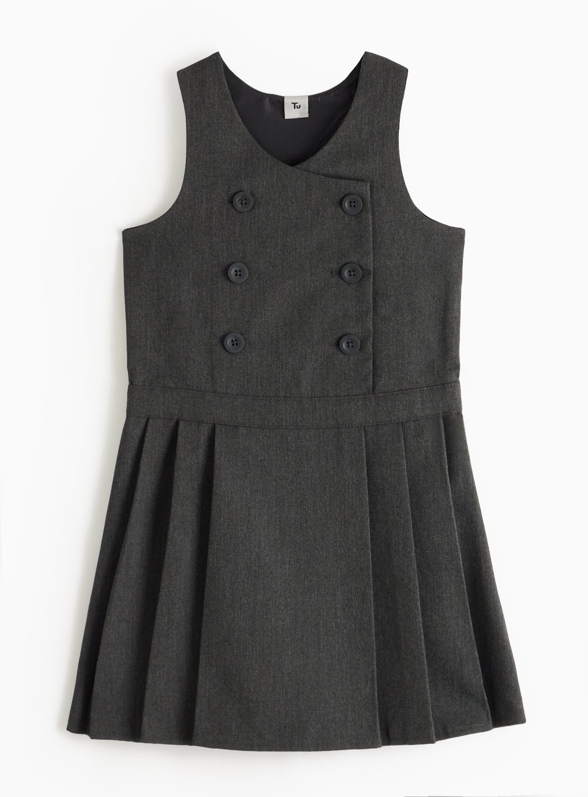 Buy Grey Double Breasted Pinafore Dress years School dresses Tu