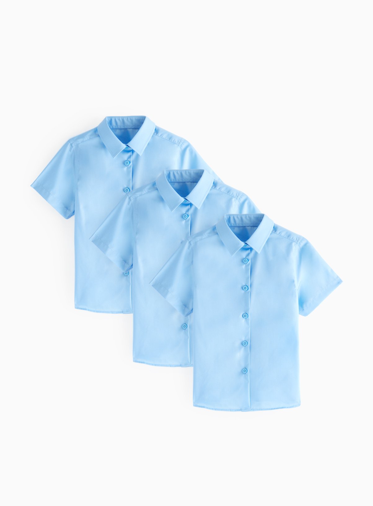 3 Pack Blue Short Sleeve Shirts 14 years