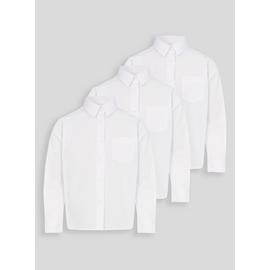 Buy White Woven Long Sleeve Shirts 3 Pack 18 years School shirts