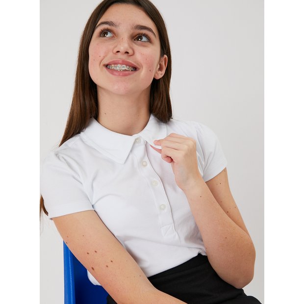 Sainsbury's white shop polo shirts