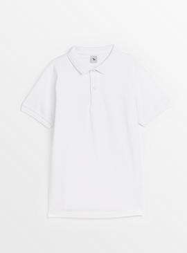 White Slim Fit Teen Polo 2 Pack 