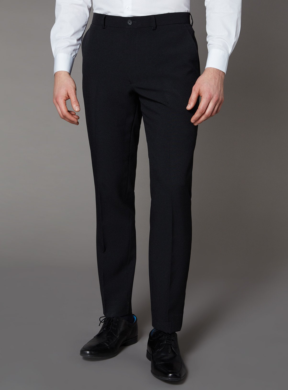black slim fit trousers for men