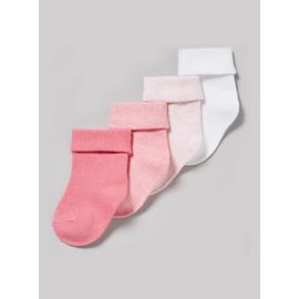 Pink Roll Top Socks 4 Pack