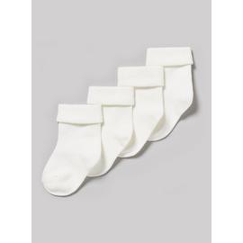 Cream Roll Top Socks 4 Pack