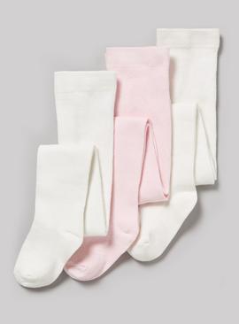 Pink & Cream Tights 3 Pack 